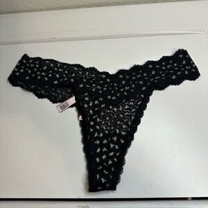 Black Lace Thong - Victorias Secret
